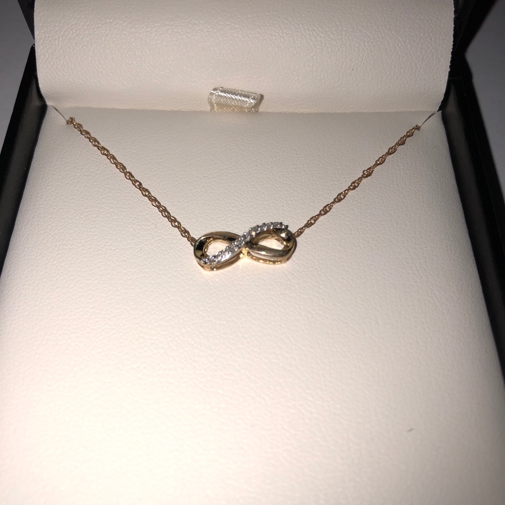 Diamond Infinity Necklace in 10k Yellow Gold